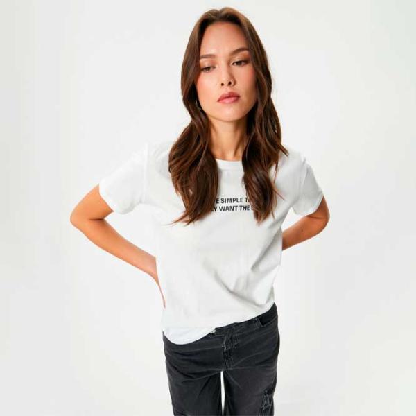 Футболка для женщин Koton 4SAK50165EK 100% хлопок/ Белый photo 2