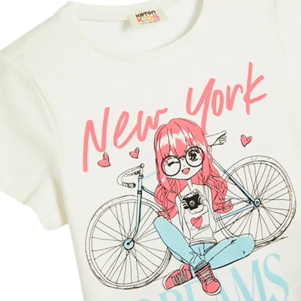 Tricou pentru fete Koton 4SKG10365AK 122 - 128 cm / Beige photo 3