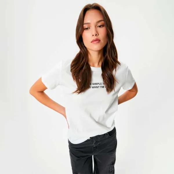 Футболка для женщин Koton 4SAK50165EK 100% хлопок/ Белый photo 2