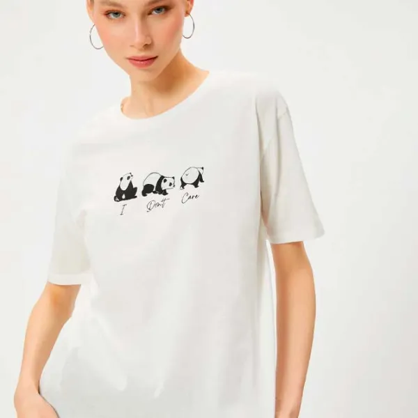 Tricou pentru femei Koton 4SAL10917IK 100% bumbac/ White photo 3