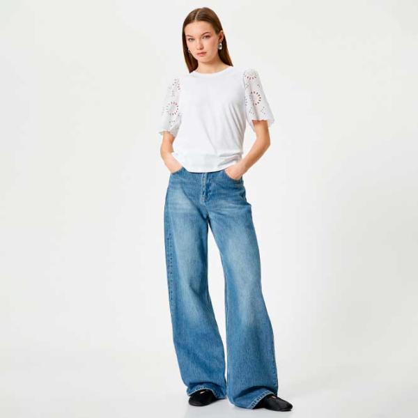 Tricou pentru femei Koton 4SAL10136IK 100% bumbac/ White photo 3