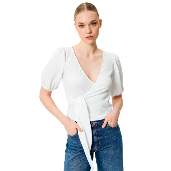 Tricou pentru femei Koton 4SAK50028EK 100% poliester/ White photo 2