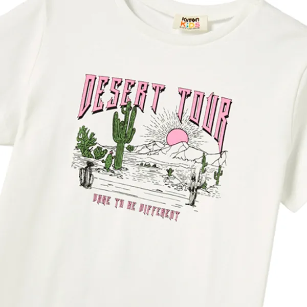 Футболка для девочек Koton 4SKG10426AK 104 - 110 см / Бежевый photo 3 Футболка для девочек Koton 4SKG10426AK 104 - 110 см / Бежевый photo 3