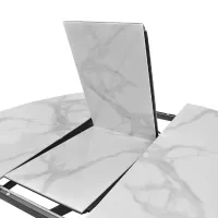 Masă de bucătărie extensibilă DecoPrim Pina 1300(400)*760 Ceramică/ White photo 6