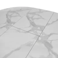 Masă de bucătărie extensibilă DecoPrim Pina 1300(400)*760 Ceramică/ White photo 7