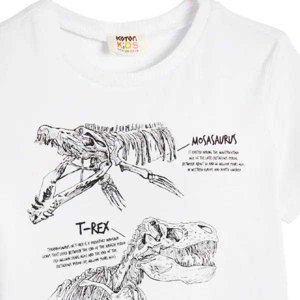 Tricou pentru băieți Koton 4SKB10060TK 110 / White photo 3