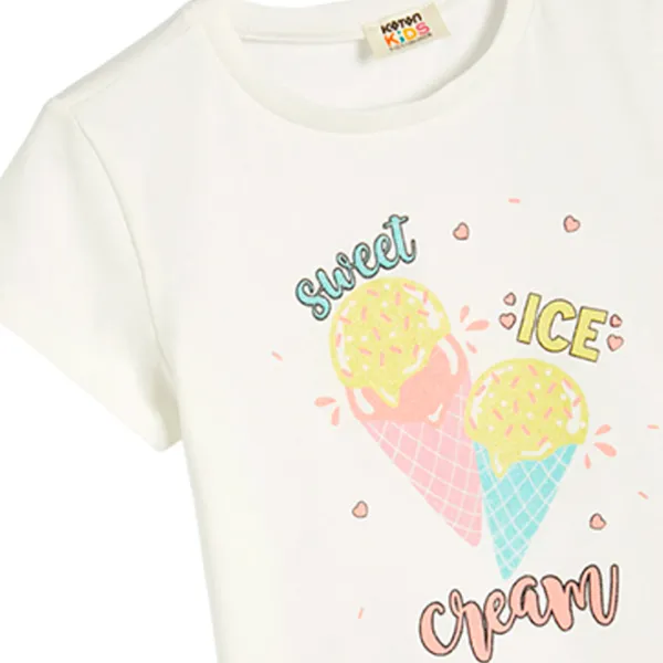 Tricou pentru fete Koton 4SKG10222AK 134 - 140 cm / Beige photo 3 Tricou pentru fete Koton 4SKG10222AK 134 - 140 cm / Beige photo 3