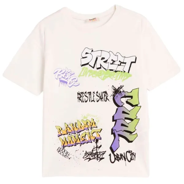 Tricou pentru băieți Koton 4SKB10034TK 110/ Ecru photo 3