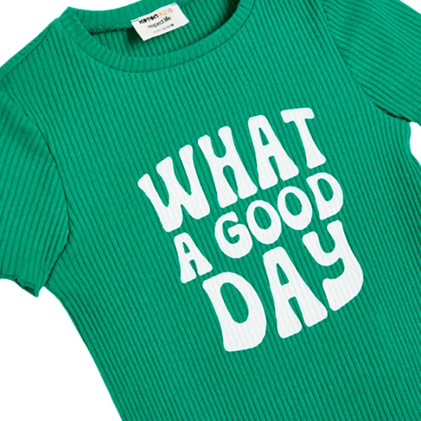 Tricou pentru fete Koton 4SKG10419AK 104 - 110 cm / Green photo 4 Tricou pentru fete Koton 4SKG10419AK 104 - 110 cm / Green photo 4