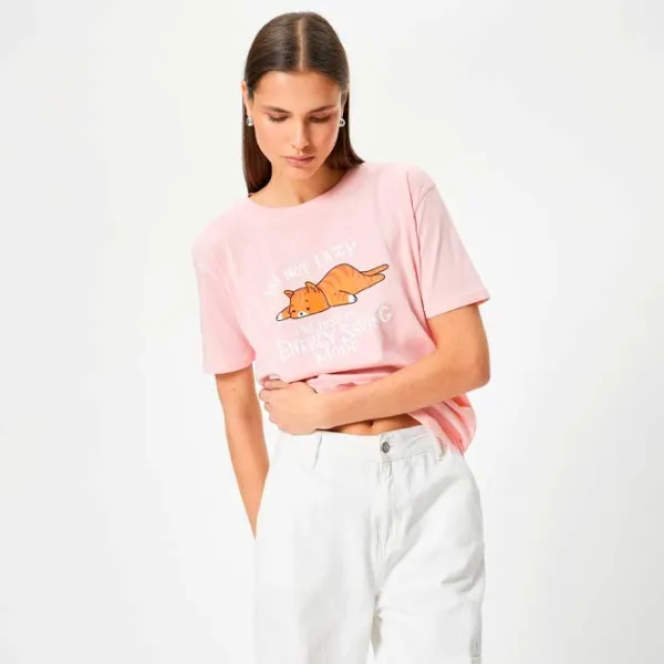 Футболка для женщин Koton 4SAL10925IK 100% хлопок/ Белый photo 2