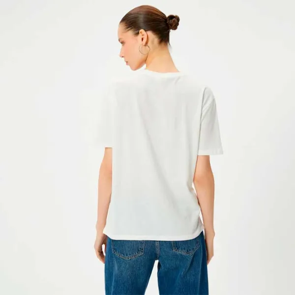 Tricou pentru femei Koton 4SAL10927IK 100% bumbac/ White photo 4