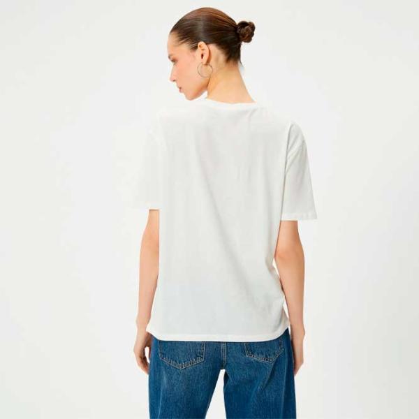 Tricou pentru femei Koton 4SAL10927IK 100% bumbac/ White photo 4