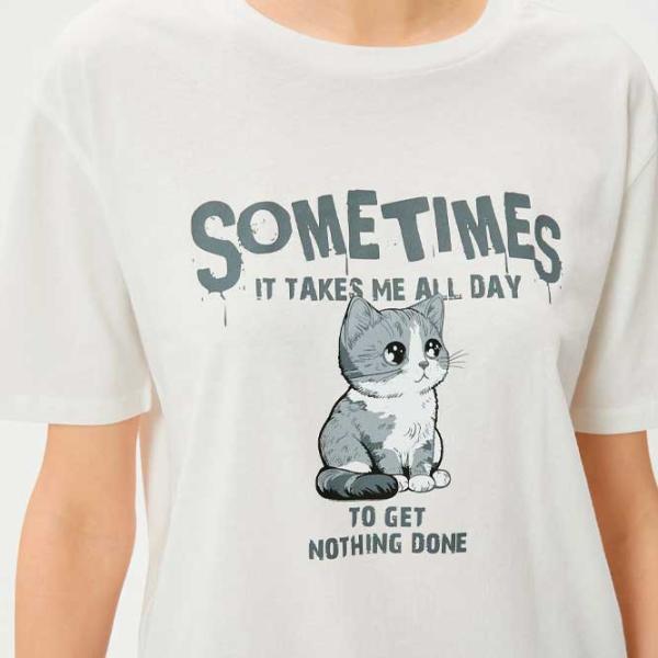 Tricou pentru femei Koton 4SAL10927IK 100% bumbac/ White photo 5