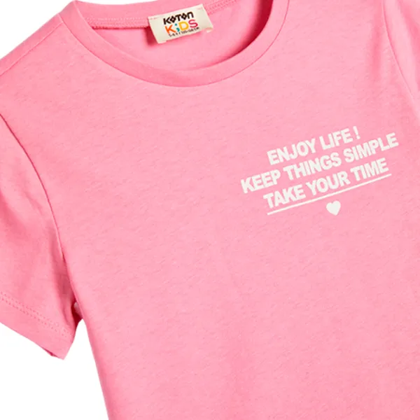 Tricou pentru fete Koton 4SKG10029AK 122 - 128 cm / Pink photo 3