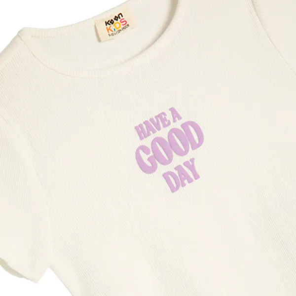 Tricou pentru fete Koton 4SKG10055AK 116 - 122 cm / Beige photo 3 Tricou pentru fete Koton 4SKG10055AK 116 - 122 cm / Beige photo 3