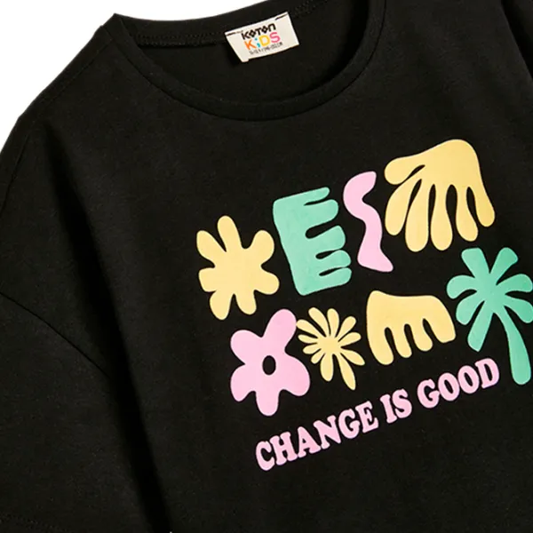 Футболка для девочек Koton 4SKG10194AK 104 - 110 см / Черный photo 3