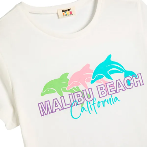 Футболка для девочек Koton 4SKG10114AK 116 - 122 см / Бежевый photo 3