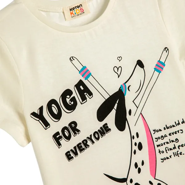 Tricou pentru fete Koton 4SKG10380AK 110 - 116 cm / Beige photo 3 Tricou pentru fete Koton 4SKG10380AK 110 - 116 cm / Beige photo 3