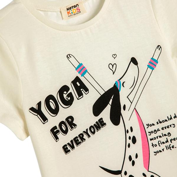 Tricou pentru fete Koton 4SKG10380AK 122 - 128 cm / Beige photo 3 Tricou pentru fete Koton 4SKG10380AK 122 - 128 cm / Beige photo 3