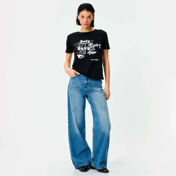 Tricou pentru femei Koton 4SAK50392EK 100% bumbac/ Black photo 3