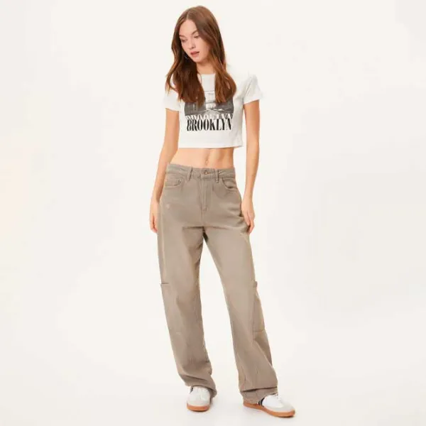 Футболка для женщин Koton 4SAL10007IK 100% хлопок/ Бежевый photo 3