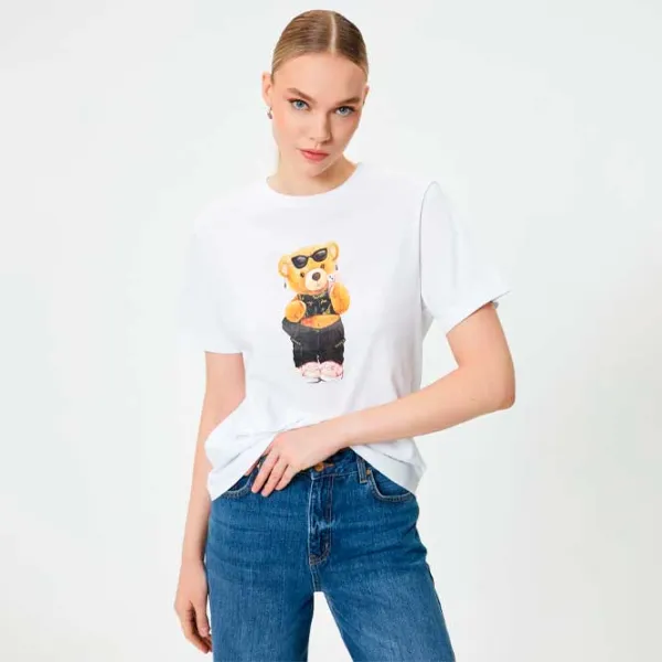 Футболка для женщин Koton 4SAK50323EK 100% хлопок/ Белый photo 2