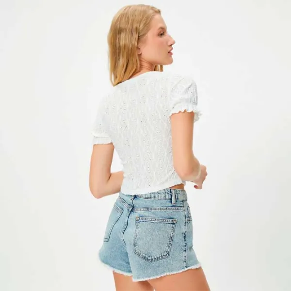 Tricou pentru femei Koton 4SAL10033IK 100% poliester/ White photo 4