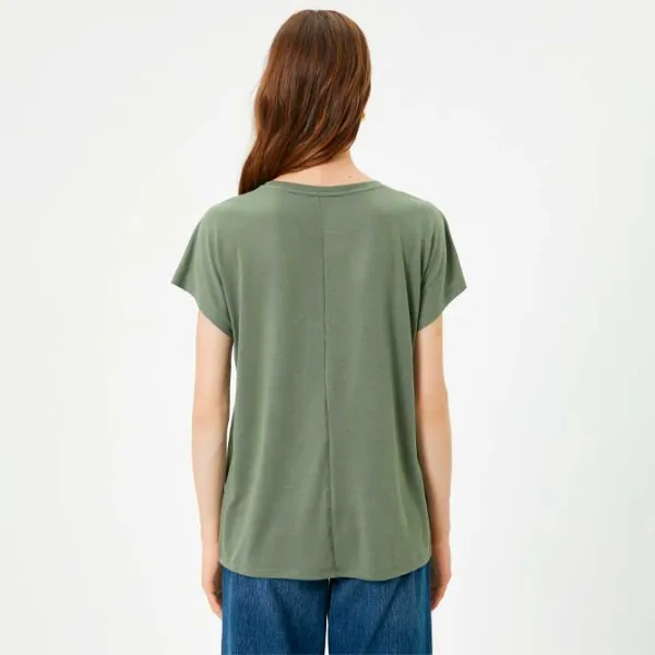 Tricou pentru femei Koton 4SAK50119EK 35% viscoză/ Khaki photo 4