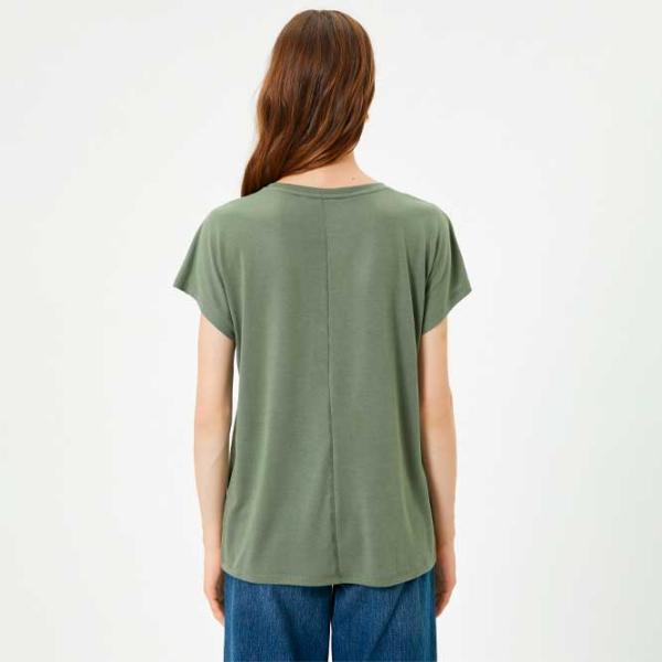 Tricou pentru femei Koton 4SAK50119EK 35% viscoză/ Khaki photo 4