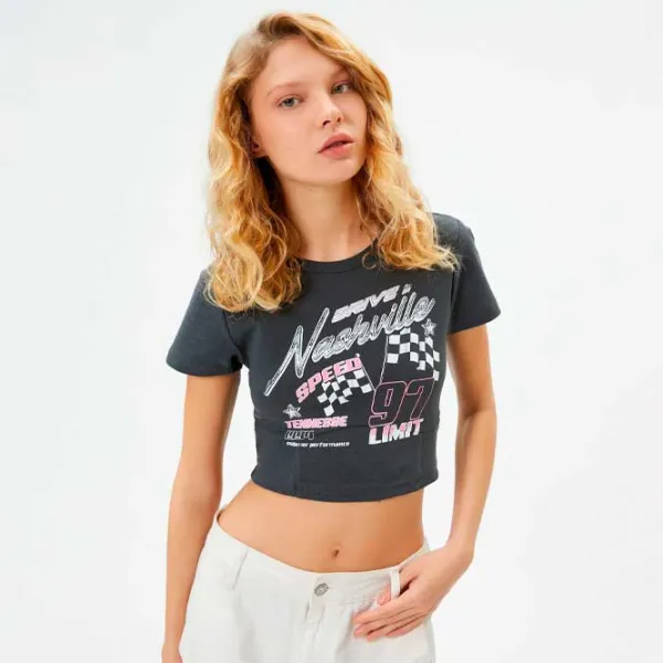 Tricou pentru femei Koton 4SAL10001IK 4 % Elastan/ Anthracite photo 2