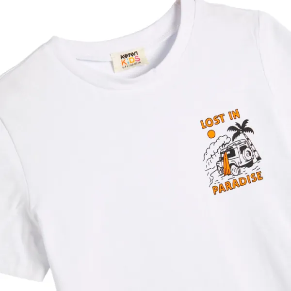 Tricou pentru băieți Koton 4SKB10278TK 116/ White photo 3