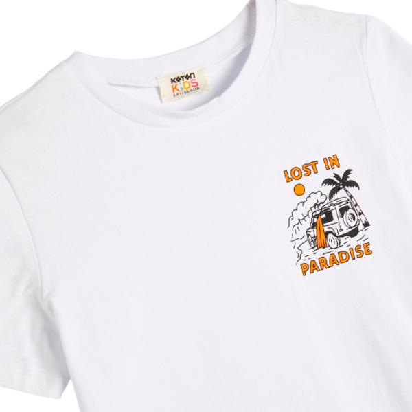 Tricou pentru băieți Koton 4SKB10278TK 140/ White photo 3