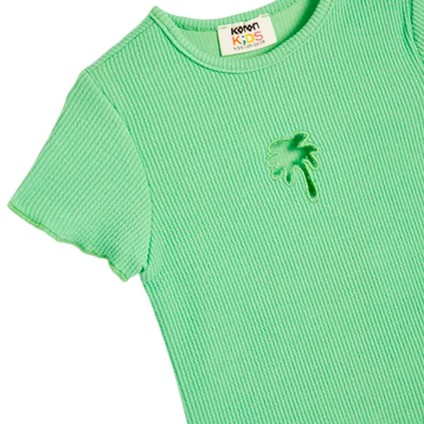 Tricou pentru fete Koton 4SKG10217AK 110 - 116 cm / Green photo 3 Tricou pentru fete Koton 4SKG10217AK 110 - 116 cm / Green photo 3