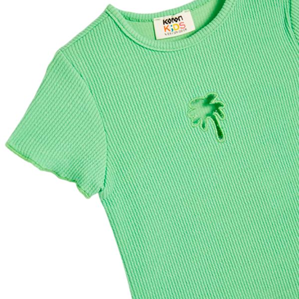 Tricou pentru fete Koton 4SKG10217AK 110 - 116 cm / Green photo 3 Tricou pentru fete Koton 4SKG10217AK 110 - 116 cm / Green photo 3