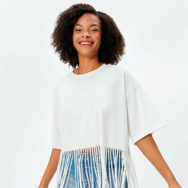 Tricou pentru femei Koton 4SAL10083IK 100% bumbac/ White photo 2