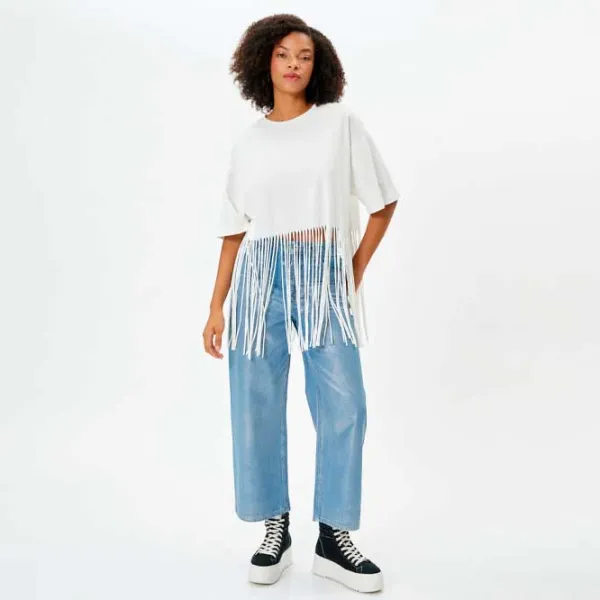 Tricou pentru femei Koton 4SAL10083IK 100% bumbac/ White photo 3