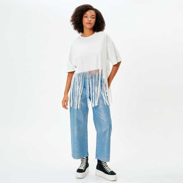 Tricou pentru femei Koton 4SAL10083IK 100% bumbac/ White photo 3