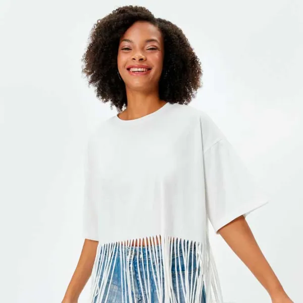 Tricou pentru femei Koton 4SAL10083IK 100% bumbac/ White photo 2