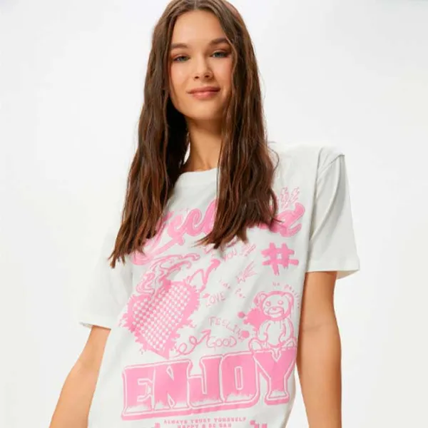 Tricou pentru femei Koton 4SAL10030IK 100% bumbac/ White photo 2