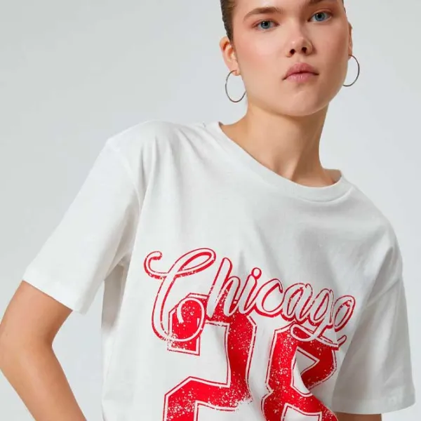 Tricou pentru femei Koton 4SAL10649IK 100% bumbac/ White photo 2