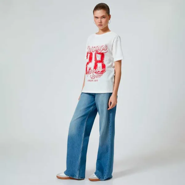 Tricou pentru femei Koton 4SAL10649IK 100% bumbac/ White photo 3