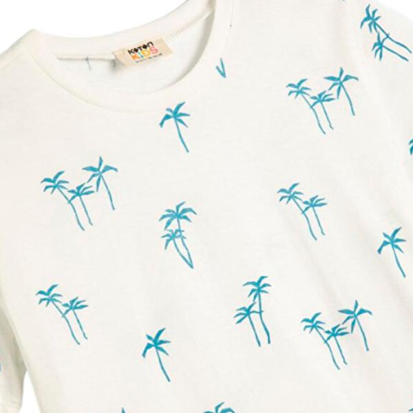 Tricou pentru băieți Koton 4SKB10309TK 140/ Ecru photo 3