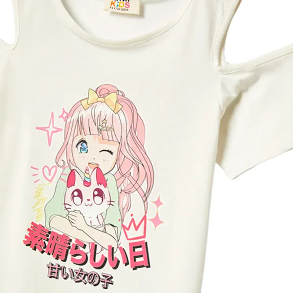 Футболка для девочек Koton 4SKG10230AK 146 - 152 см / Бежевый photo 3