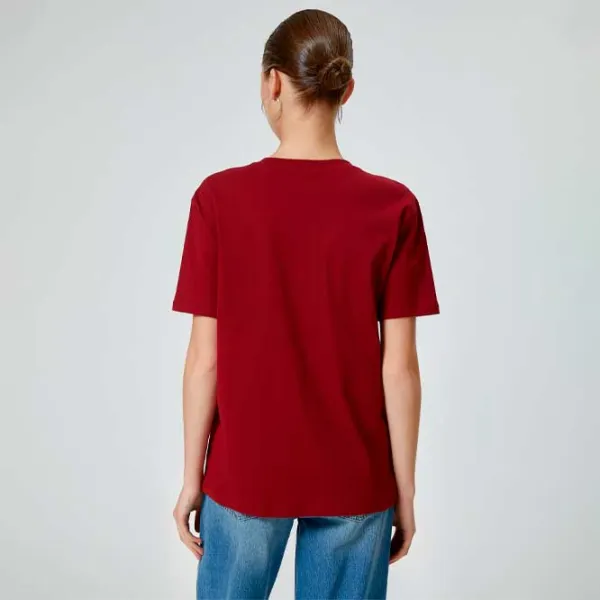 Футболка для женщин Koton 4SAL10102IK 100% хлопок/ Бордовый photo 4