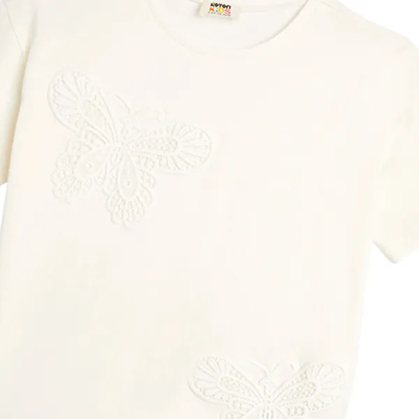 Tricou pentru fete Koton 4SKG10251AK 110 - 116 cm / Beige photo 4