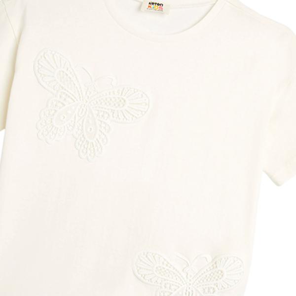 Tricou pentru fete Koton 4SKG10251AK 110 - 116 cm / Beige photo 4
