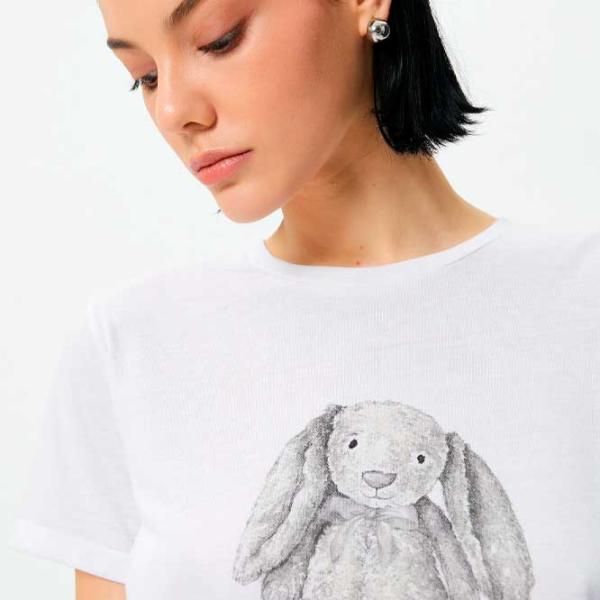 Футболка для женщин Koton 4SAK50425EK 35% вискоза/ Белый photo 2