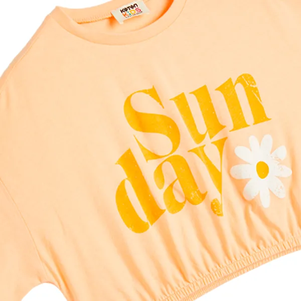 Футболка для девочек Koton 4SKG10074AK 122 - 128 см / Оранжевый photo 3 Футболка для девочек Koton 4SKG10074AK 122 - 128 см / Оранжевый photo 3