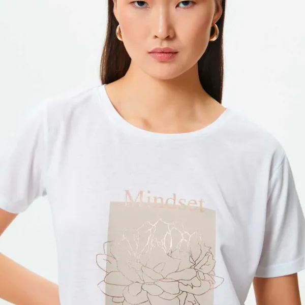 Tricou pentru femei Koton 4SAK50108EK 35% viscoză/ White photo 2