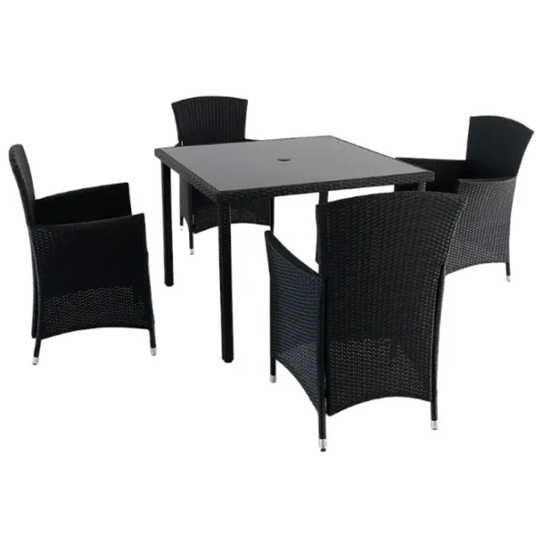 Садовый стул Villager 047011 Пластик/ Искусственный ротанг/ Черный photo 2